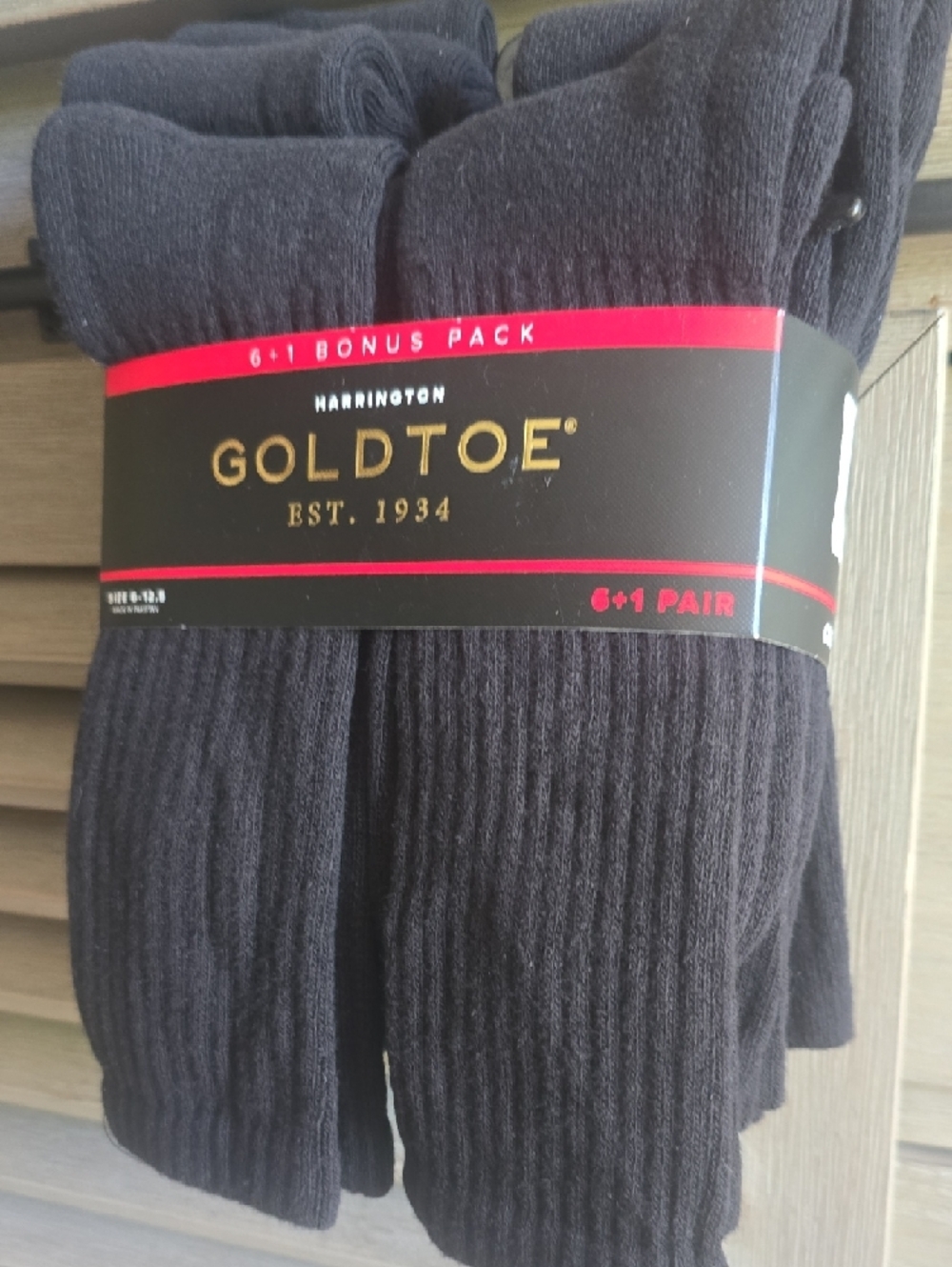 Gold Toe Black Ribbed Crew Socks 7-Pack - Picture 3 of 9